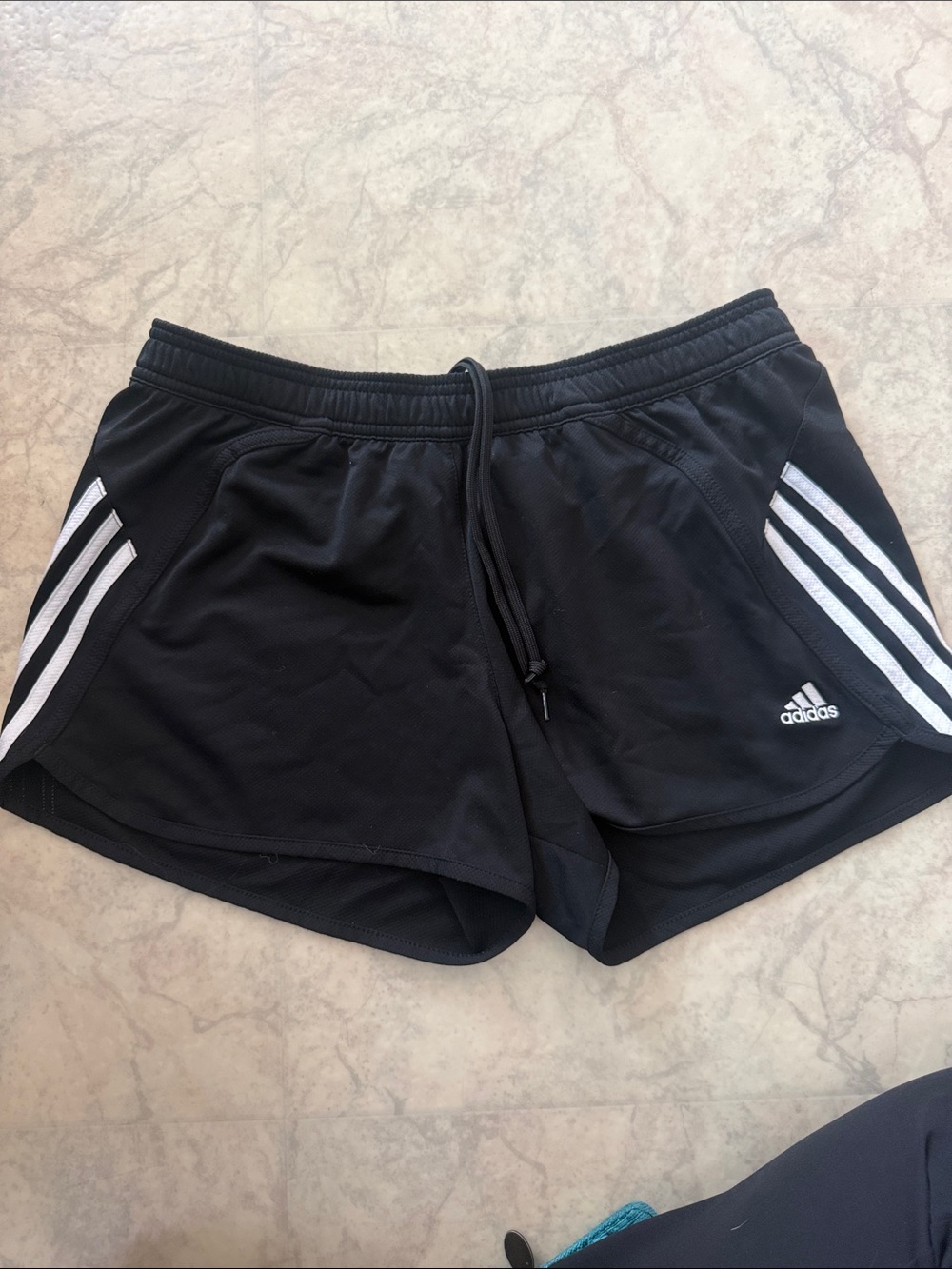 adidas Black Women's Athletic Shorts with White Stripes